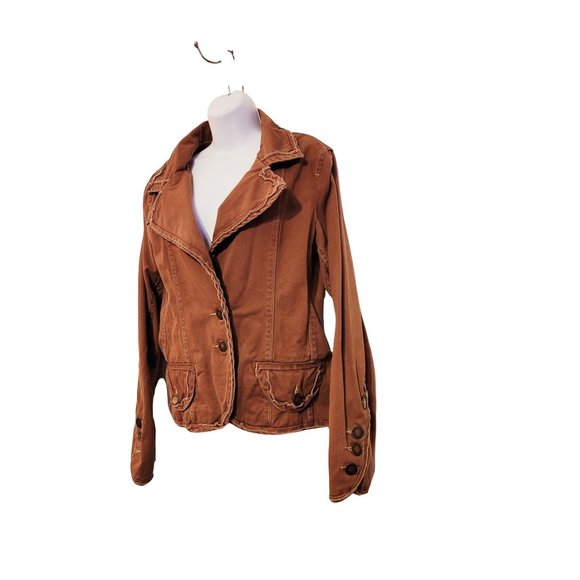 Twill Twenty Two Jacket Brown Military Jacket Size Medium - Picture 7 of 9